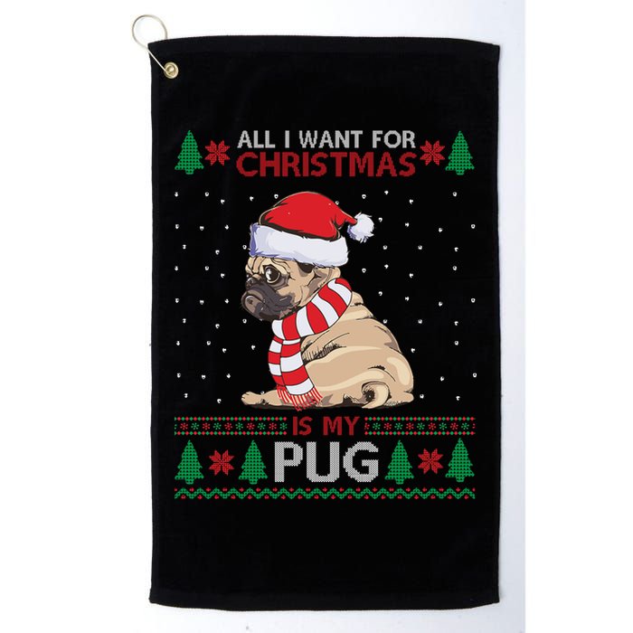 All I Want For Christmas Is My Pug Ugly Christmas Golf Towel