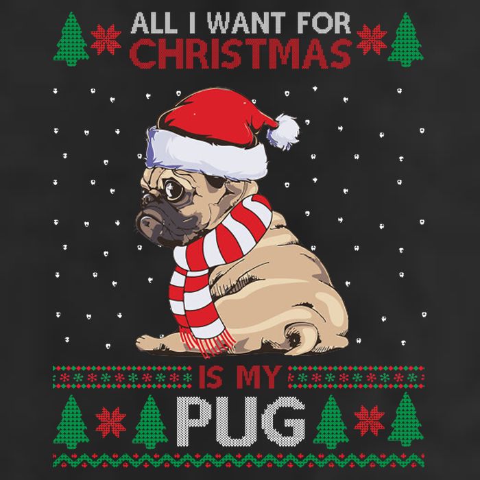 All I Want For Christmas Is My Pug Ugly Christmas Golf Towel