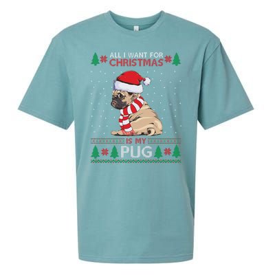 All I Want For Christmas Is My Pug Ugly Christmas Sueded Cloud Jersey T-Shirt