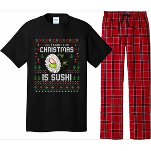 All I Want For Christmas Is Sushi Ugly Xmas Sweater Gift Pajama Set