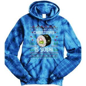 All I Want For Christmas Is Sushi Ugly Xmas Sweater Gift Tie Dye Hoodie