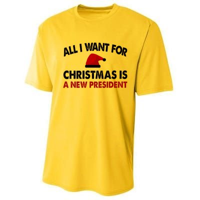 All I Want For Christmas Is A New President Funny Gift Performance Sprint T-Shirt