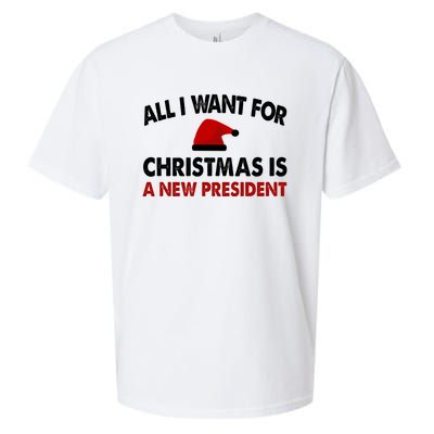 All I Want For Christmas Is A New President Funny Gift Sueded Cloud Jersey T-Shirt