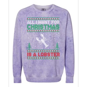 All I Want For Xmas Is A Lobster Ugly Christmas Gift Colorblast Crewneck Sweatshirt