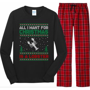 All I Want For Xmas Is A Lobster Ugly Christmas Gift Long Sleeve Pajama Set