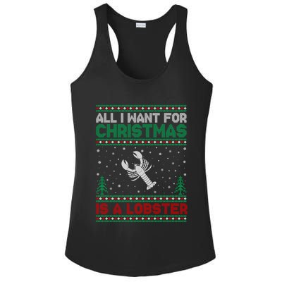 All I Want For Xmas Is A Lobster Ugly Christmas Gift Ladies PosiCharge Competitor Racerback Tank