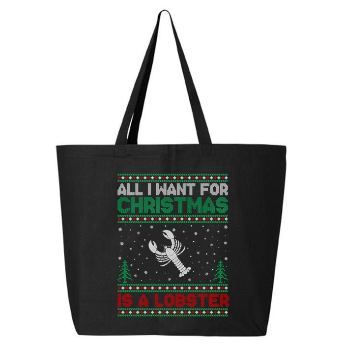 All I Want For Xmas Is A Lobster Ugly Christmas Gift 25L Jumbo Tote