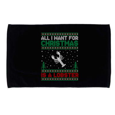 All I Want For Xmas Is A Lobster Ugly Christmas Gift Microfiber Hand Towel