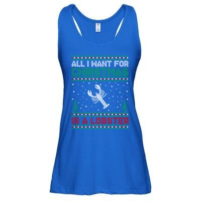 All I Want For Xmas Is A Lobster Ugly Christmas Gift Ladies Essential Flowy Tank