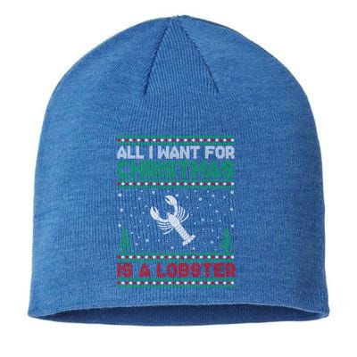 All I Want For Xmas Is A Lobster Ugly Christmas Gift Sustainable Beanie