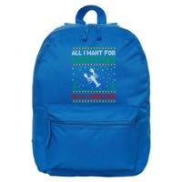 All I Want For Xmas Is A Lobster Ugly Christmas Gift 16 in Basic Backpack