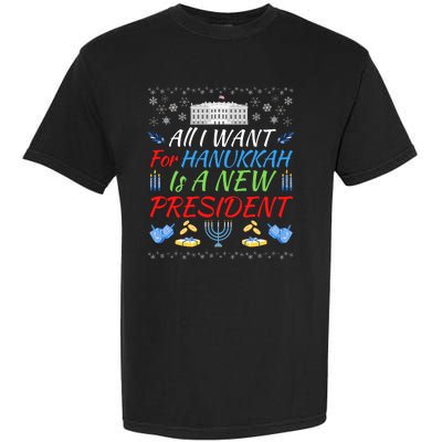 All I Want For Hanukkah Is A New President, Funny Hanukkah Garment-Dyed Heavyweight T-Shirt