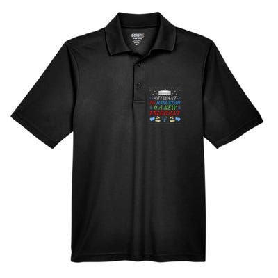 All I Want For Hanukkah Is A New President, Funny Hanukkah Men's Origin Performance Pique Polo