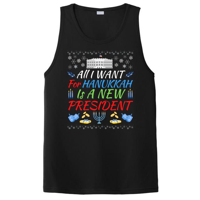 All I Want For Hanukkah Is A New President, Funny Hanukkah PosiCharge Competitor Tank