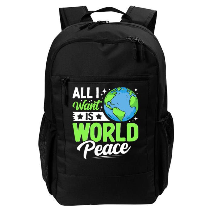 All I Want Is World Peace Cute Earth Day 2024 Daily Commute Backpack