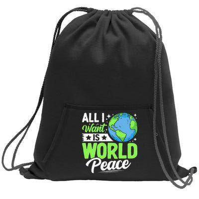 All I Want Is World Peace Cute Earth Day 2024 Sweatshirt Cinch Pack Bag