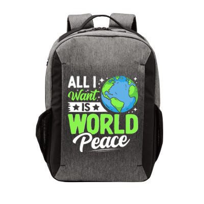 All I Want Is World Peace Cute Earth Day 2024 Vector Backpack