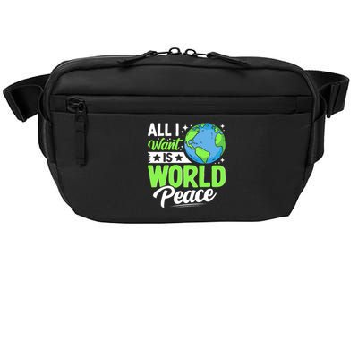 All I Want Is World Peace Cute Earth Day 2024 Crossbody Pack