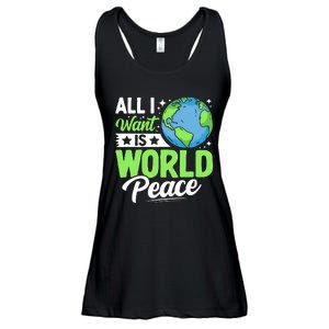 All I Want Is World Peace Graphic Ladies Essential Flowy Tank