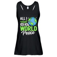 All I Want Is World Peace Graphic Ladies Essential Flowy Tank