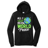 All I Want Is World Peace Graphic Women's Pullover Hoodie