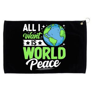 All I Want Is World Peace Graphic Grommeted Golf Towel