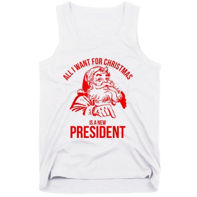 All I Want For Christmas Is A New President Funny Santa Xmas Tank Top