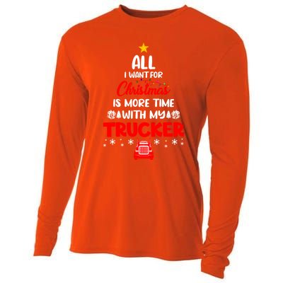 All I Want For Christmas Is More Time With My Trucker Lover Gift Cooling Performance Long Sleeve Crew