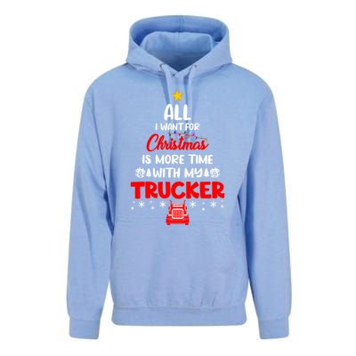 All I Want For Christmas Is More Time With My Trucker Lover Gift Unisex Surf Hoodie