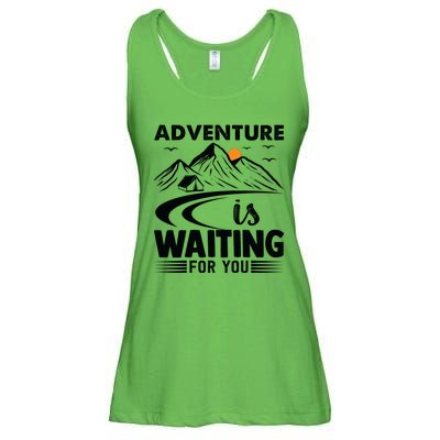 Adventure Is Waiting For You Funny Camping Ladies Essential Flowy Tank