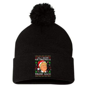 All I Want For Christmas Is Trump Back 2024 Pom Pom 12in Knit Beanie