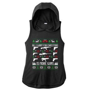 All I Want Is More Guns Collector Hunting Ugly Christmas Gift Ladies PosiCharge Tri-Blend Wicking Draft Hoodie Tank