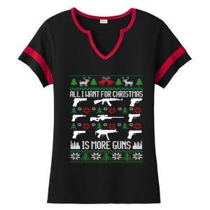 All I Want Is More Guns Collector Hunting Ugly Christmas Gift Ladies Halftime Notch Neck Tee