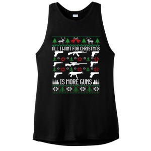 All I Want Is More Guns Collector Hunting Ugly Christmas Gift Ladies PosiCharge Tri-Blend Wicking Tank