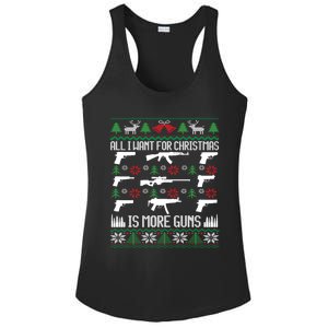 All I Want Is More Guns Collector Hunting Ugly Christmas Gift Ladies PosiCharge Competitor Racerback Tank