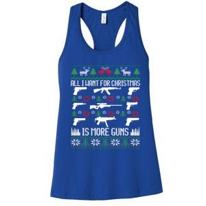 All I Want Is More Guns Collector Hunting Ugly Christmas Gift Women's Racerback Tank