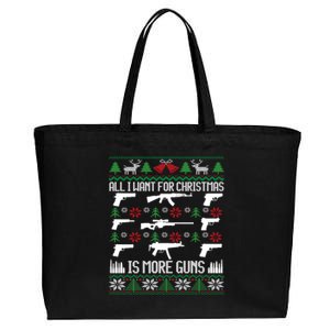 All I Want Is More Guns Collector Hunting Ugly Christmas Gift Cotton Canvas Jumbo Tote