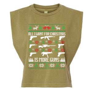 All I Want Is More Guns Collector Hunting Ugly Christmas Gift Garment-Dyed Women's Muscle Tee