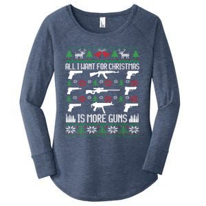 All I Want Is More Guns Collector Hunting Ugly Christmas Gift Women's Perfect Tri Tunic Long Sleeve Shirt