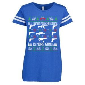 All I Want Is More Guns Collector Hunting Ugly Christmas Gift Enza Ladies Jersey Football T-Shirt