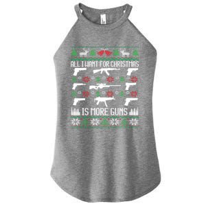 All I Want Is More Guns Collector Hunting Ugly Christmas Gift Women's Perfect Tri Rocker Tank