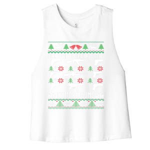 All I Want Is More Guns Collector Hunting Ugly Christmas Gift Women's Racerback Cropped Tank