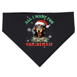 All I Want For Christmas Xmas Gifts For Dachshund Lovers USA-Made Doggie Bandana