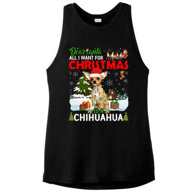 All I Want For Christmas Is A Chihuahua Family Pajamas Cool Gift Ladies PosiCharge Tri-Blend Wicking Tank