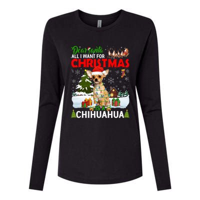 All I Want For Christmas Is A Chihuahua Family Pajamas Cool Gift Womens Cotton Relaxed Long Sleeve T-Shirt