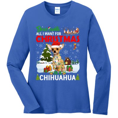 All I Want For Christmas Is A Chihuahua Family Pajamas Cool Gift Ladies Long Sleeve Shirt