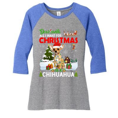 All I Want For Christmas Is A Chihuahua Family Pajamas Cool Gift Women's Tri-Blend 3/4-Sleeve Raglan Shirt