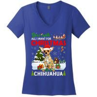 All I Want For Christmas Is A Chihuahua Family Pajamas Cool Gift Women's V-Neck T-Shirt