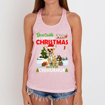 All I Want For Christmas Is A Chihuahua Family Pajamas Cool Gift Women's Knotted Racerback Tank