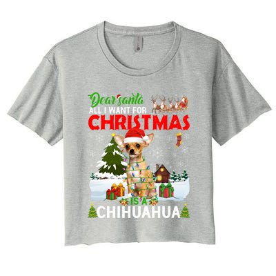 All I Want For Christmas Is A Chihuahua Family Pajamas Cool Gift Women's Crop Top Tee